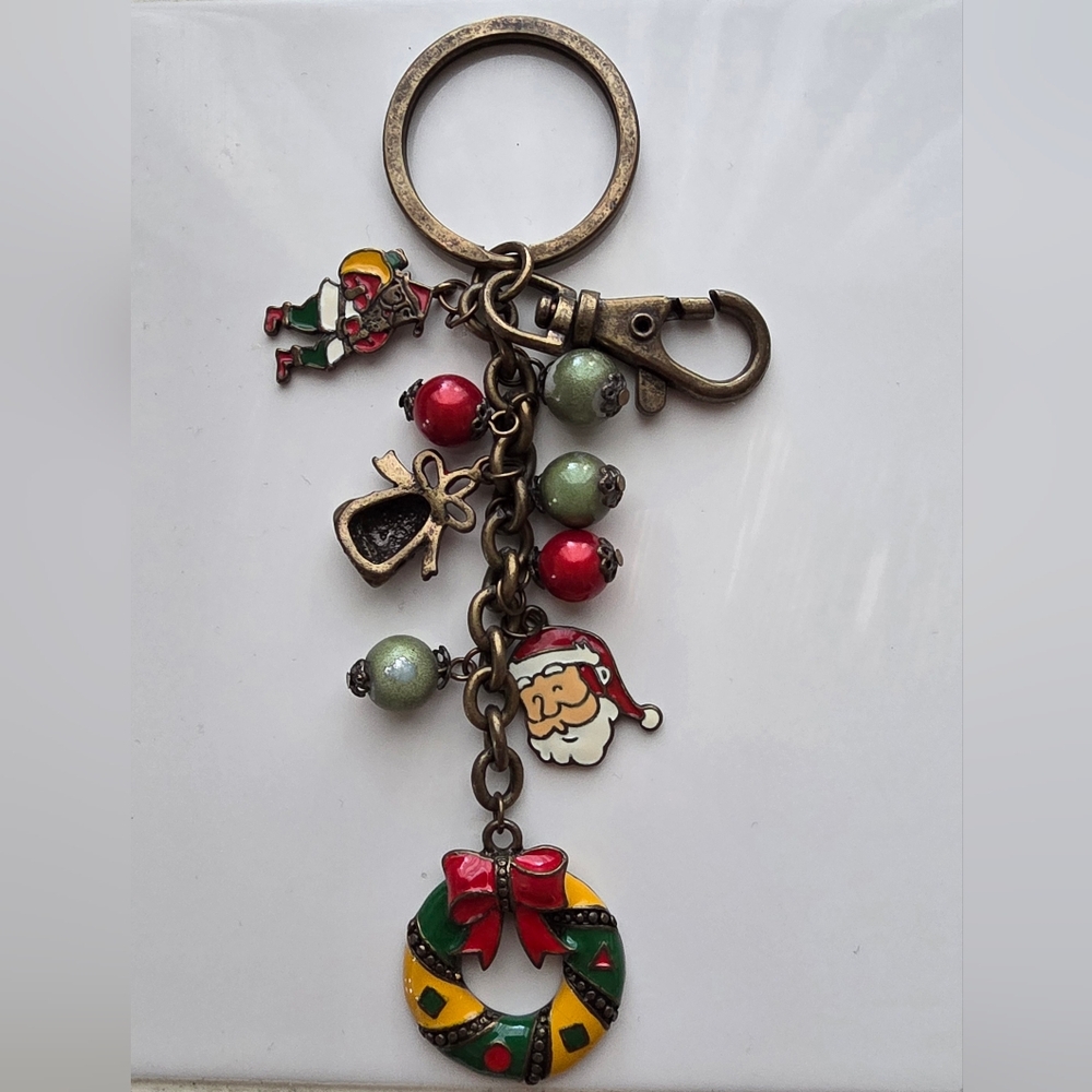 Vintage CHRISTMAS Santa Ornaments Keychain